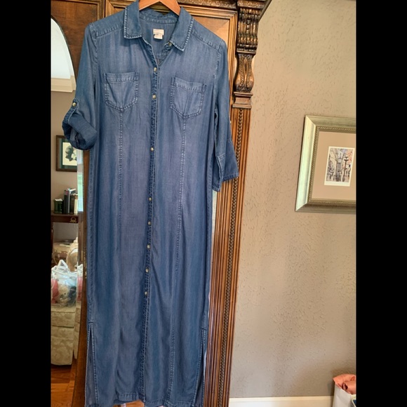white christmas dresses Tencel Denim Shirt Midi Collared Dress With Belt – GOELIA
